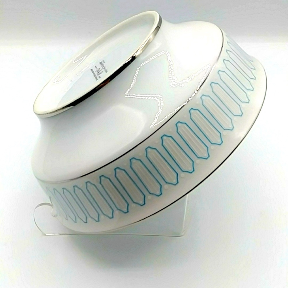 💧HP!Jackson Internationale fine china Bowl with silver trim. MCM by Paul McCobb.